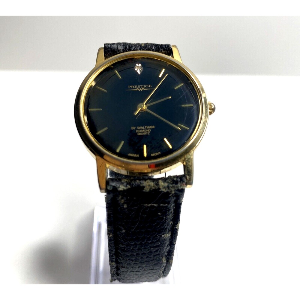 Vintage Prestige‎ by Waltham Diamond quartz watch XPPOO4 SR626SW Untested